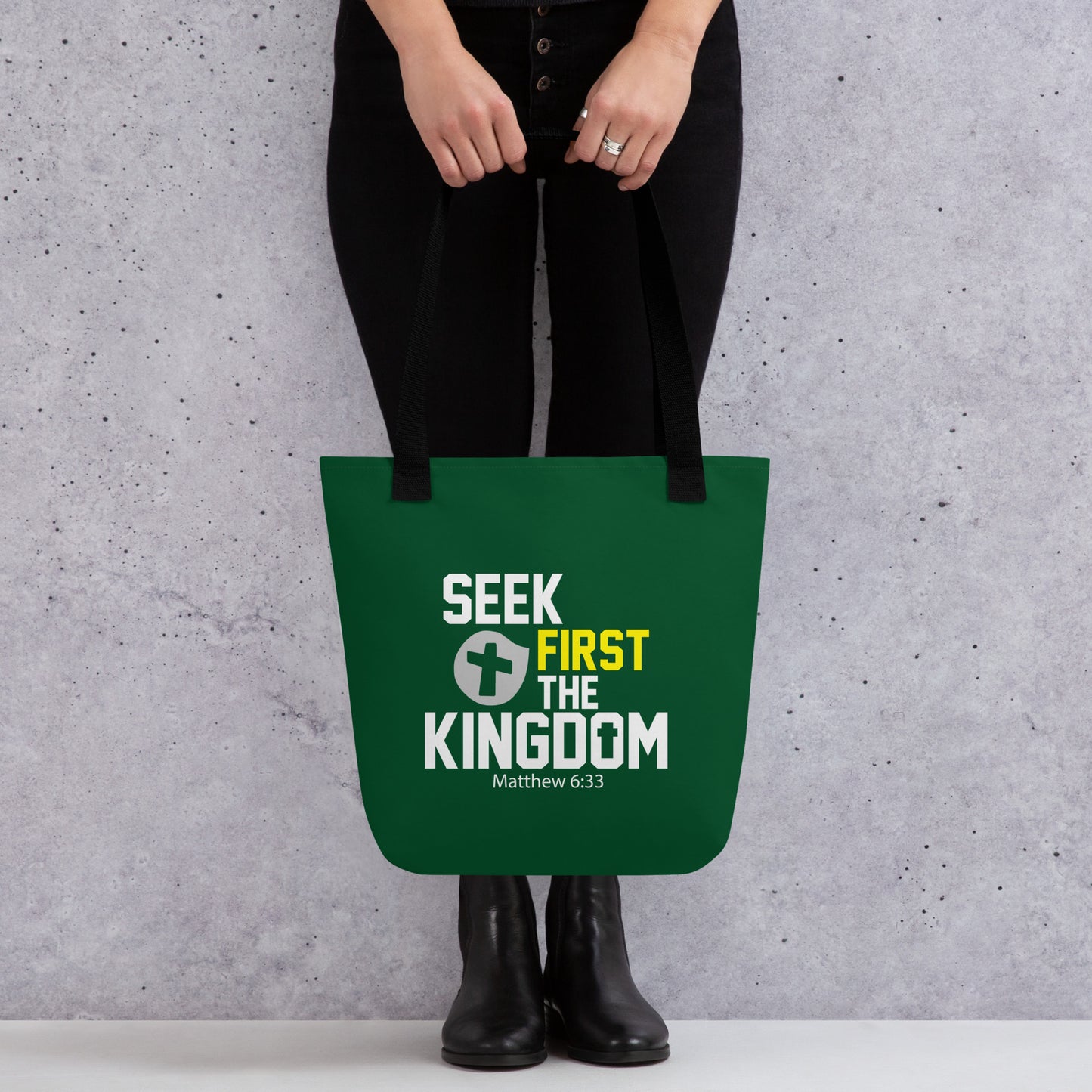 Seek First The Kingdom Christian Cotton Tote bag