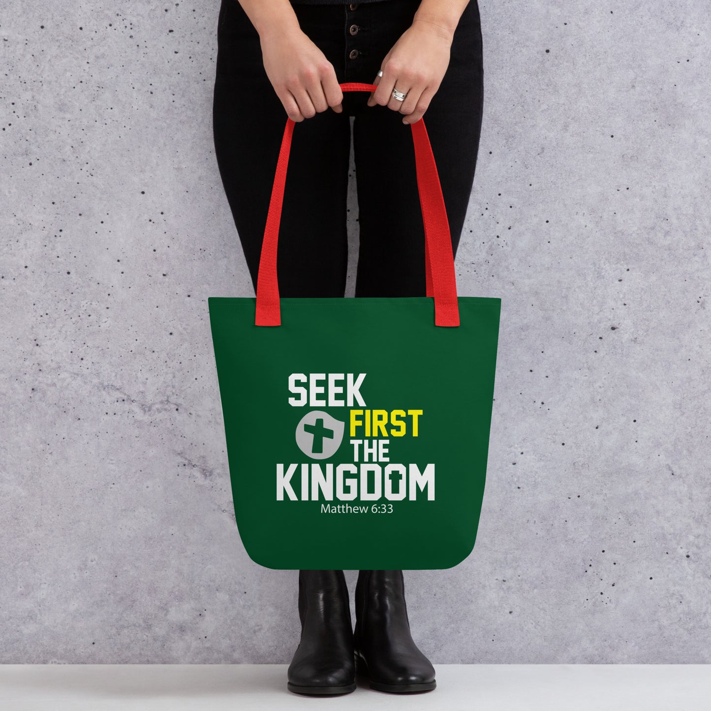 Seek First The Kingdom Christian Cotton Tote bag