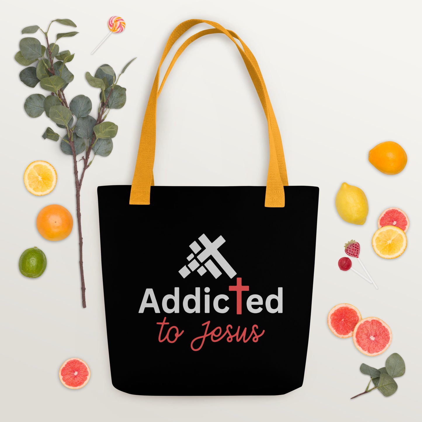 Addicted To Jesus Christian Cotton Tote bag