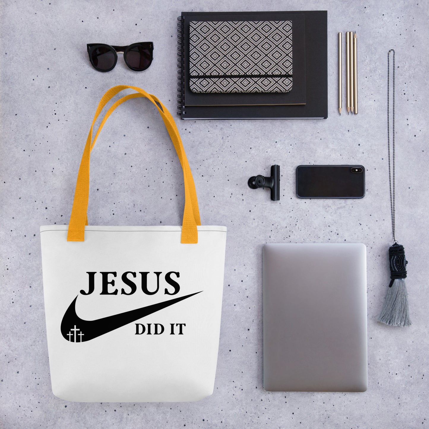 JESUS Did It (like Nike) Christian Cotton Tote bag