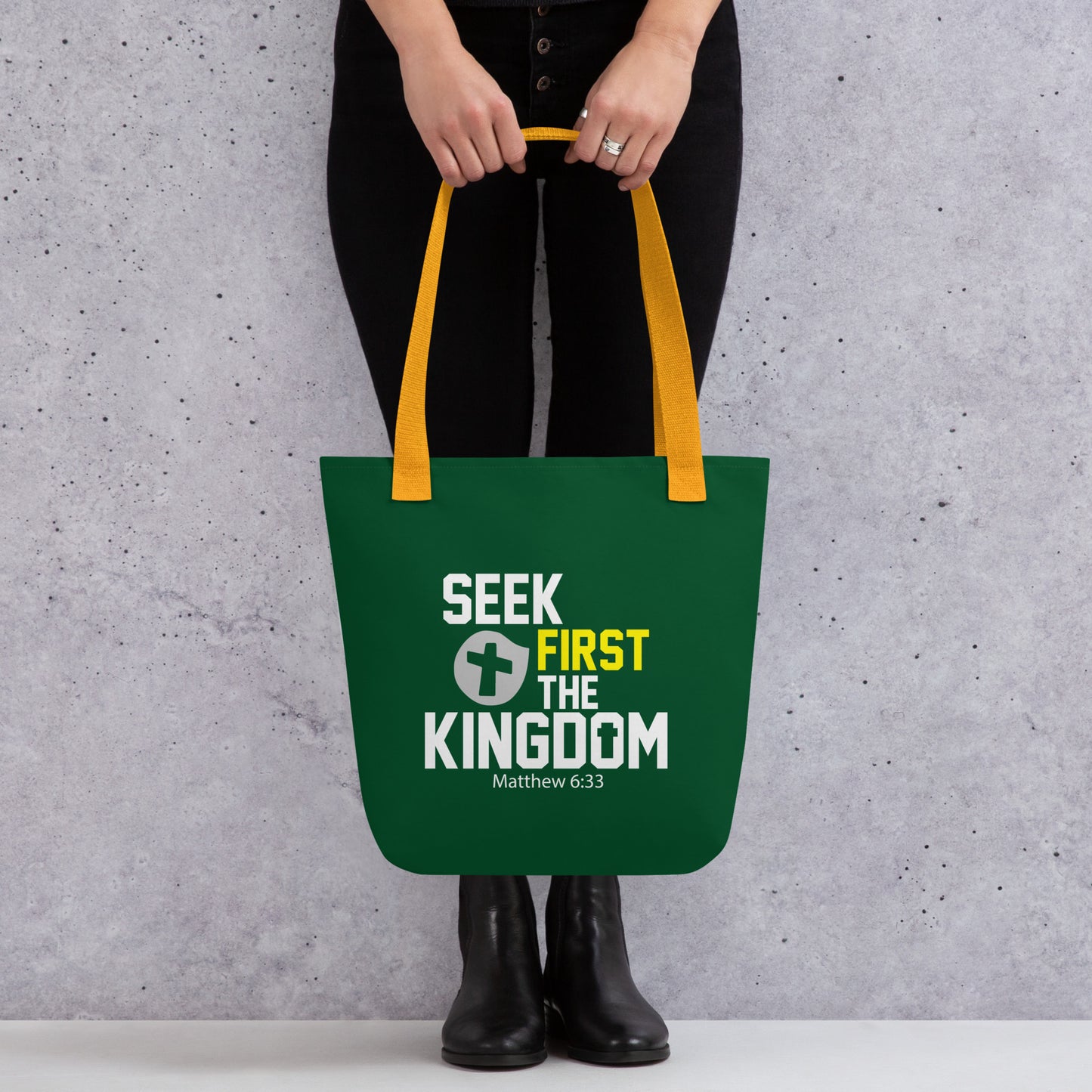 Seek First The Kingdom Christian Cotton Tote bag