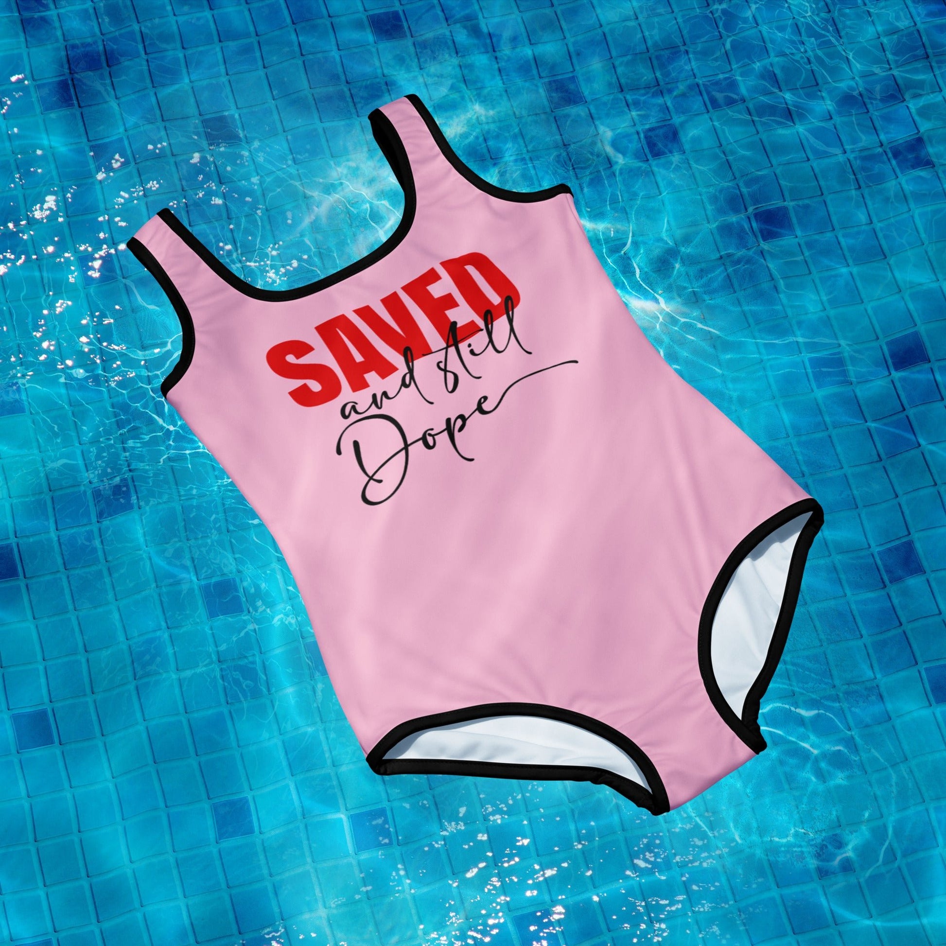 Saved And Still Dope Youth Christian Swimsuit - ClaimedbyGodDesigns