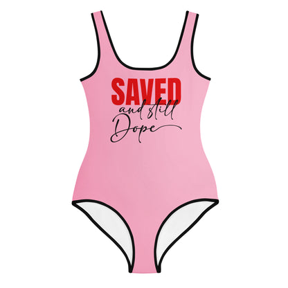 Saved And Still Dope Youth Christian Swimsuit - ClaimedbyGodDesigns