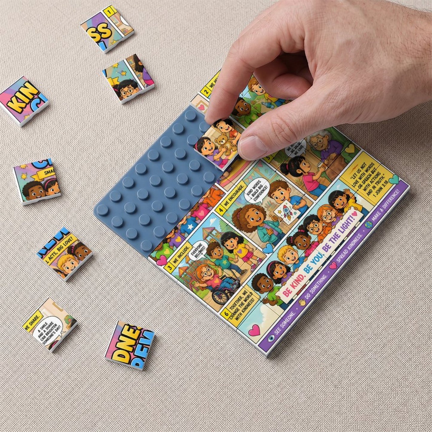 Kindness Crew – Building Block Puzzle Ornament - ClaimedbyGodDesigns