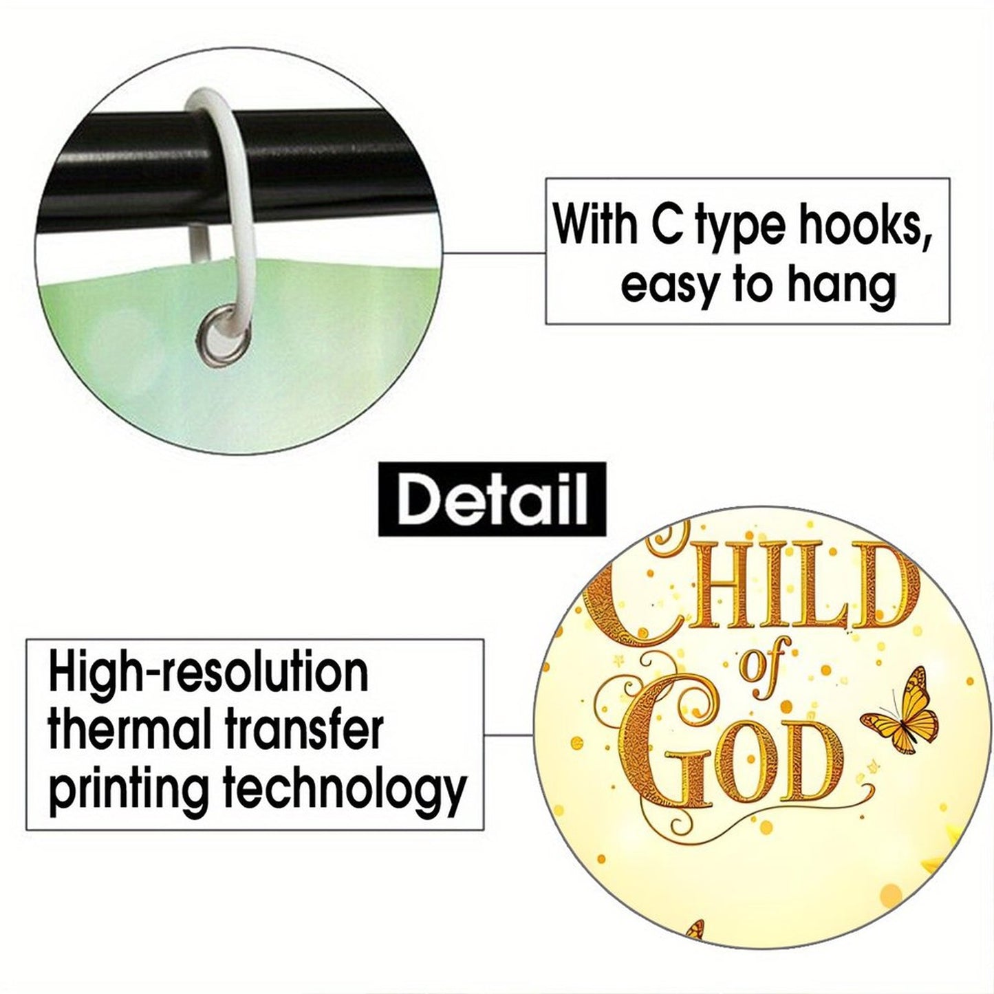 Child Of God Christian Waterproof Shower Curtain