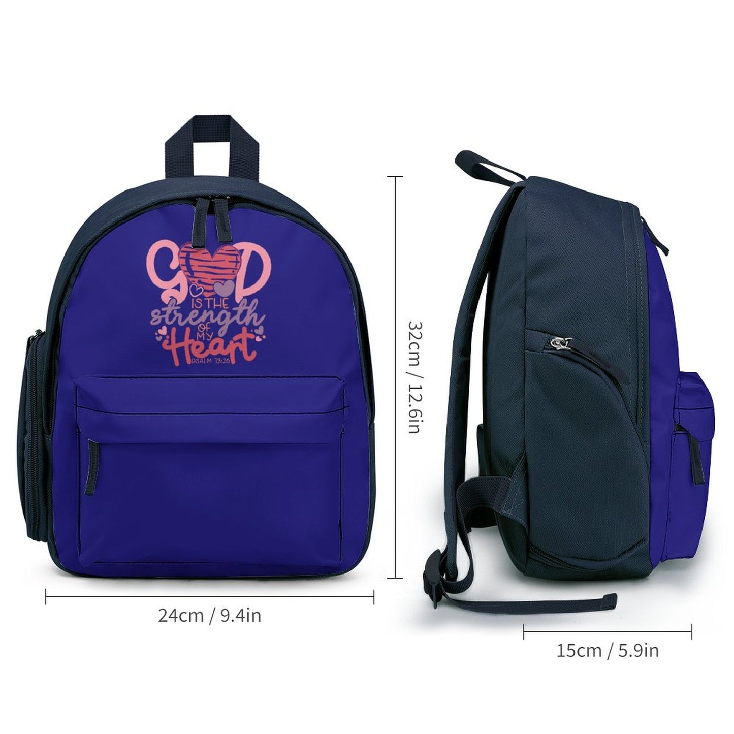 God Is The Strength Of My Heart Christian Children's School Backpack