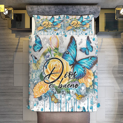 Dios Es Bueno Spanish 3-Piece Christian Comforter Bedding Set