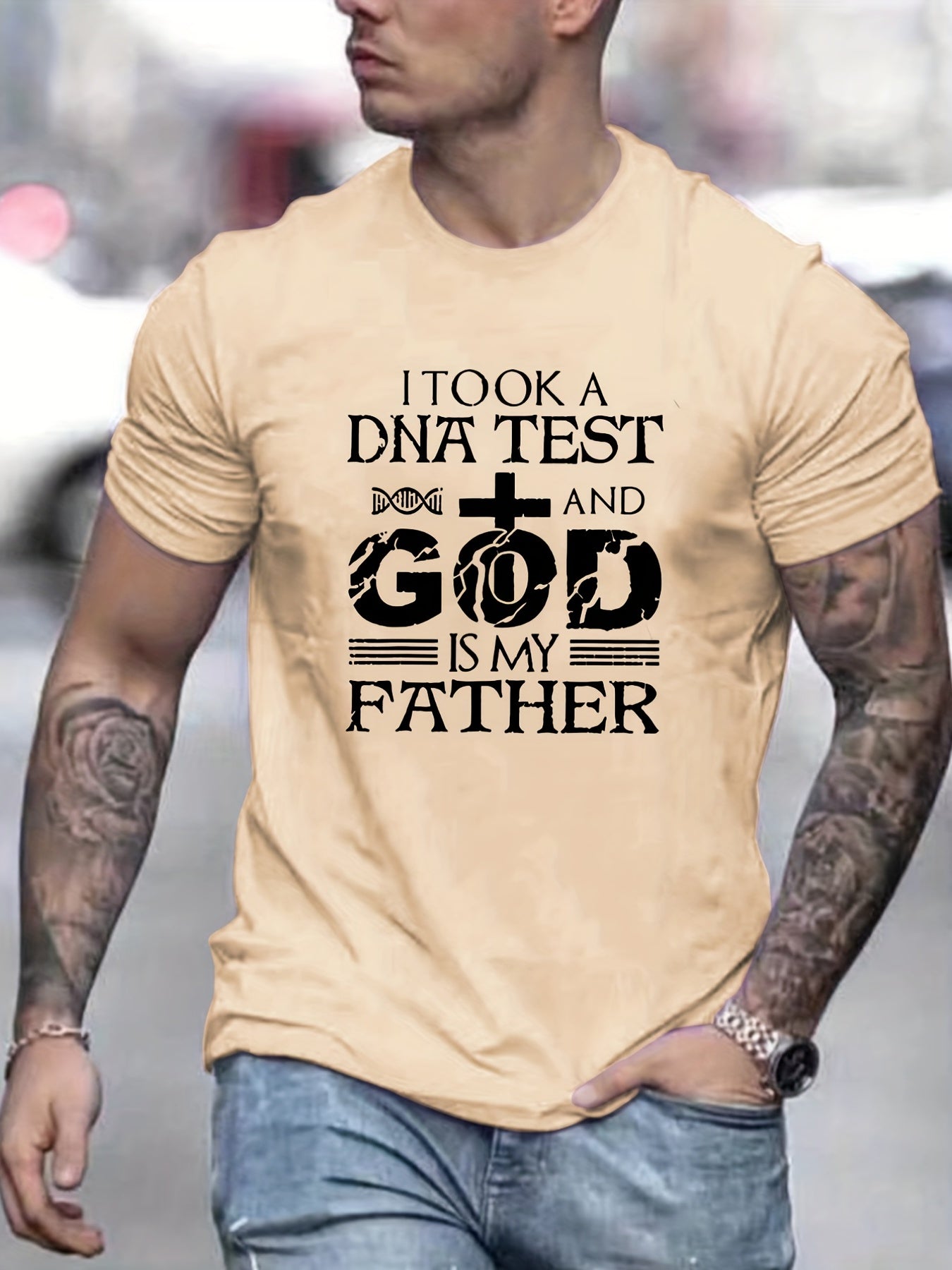 I Took A DNA Test & God Is My Father Men's Christian T-shirt claimedbygoddesigns