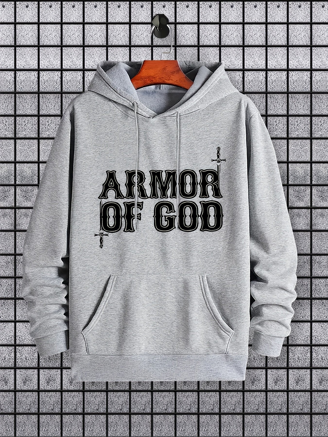 Armor Of God Men's Christian Pullover Hooded Sweatshirt claimedbygoddesigns