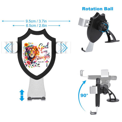 He Is My Strength Christian Car Mount Mobile Phone Holder - ClaimedbyGodDesigns