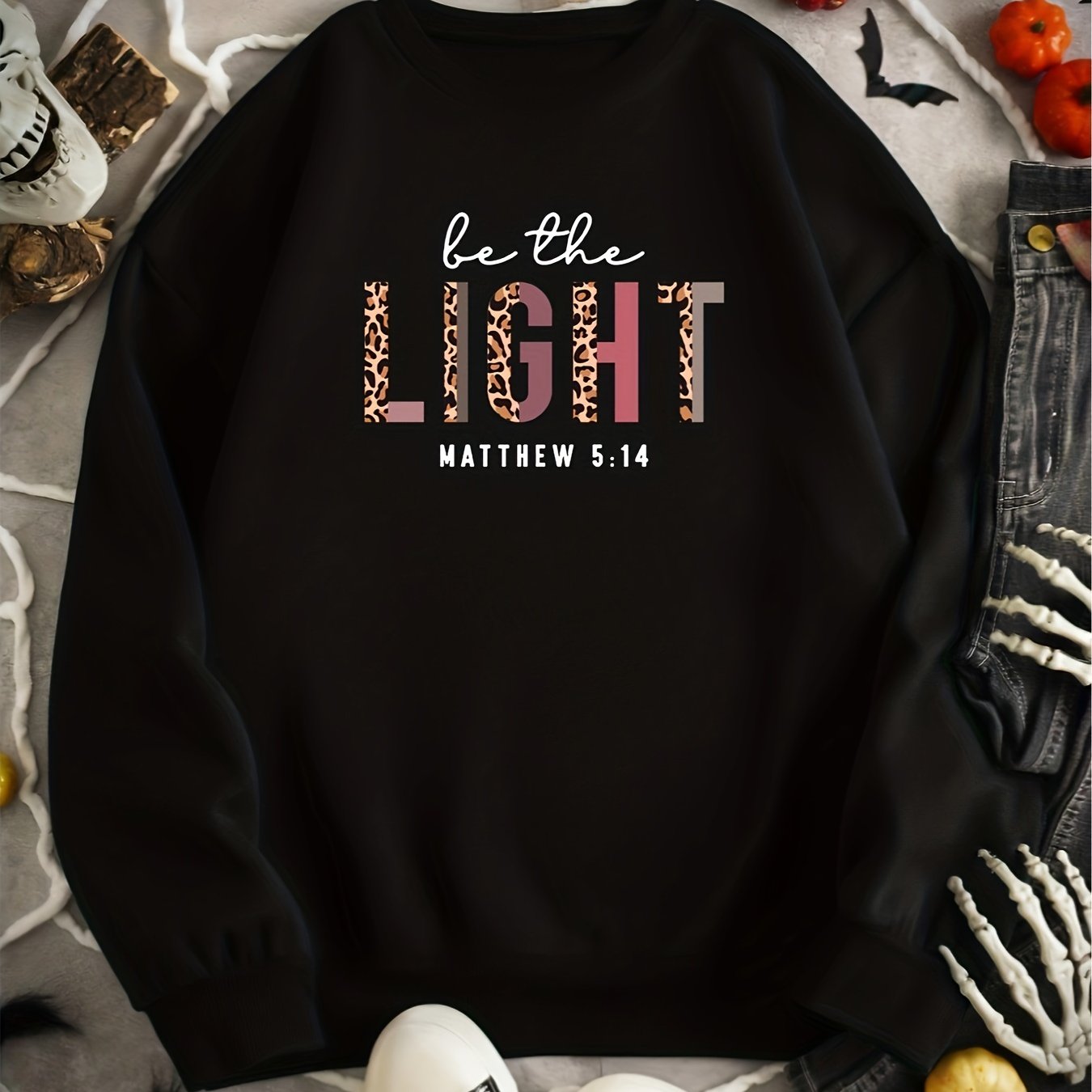 Matthew 5:14 Be The Light Women's Christian Pullover Sweatshirt claimedbygoddesigns