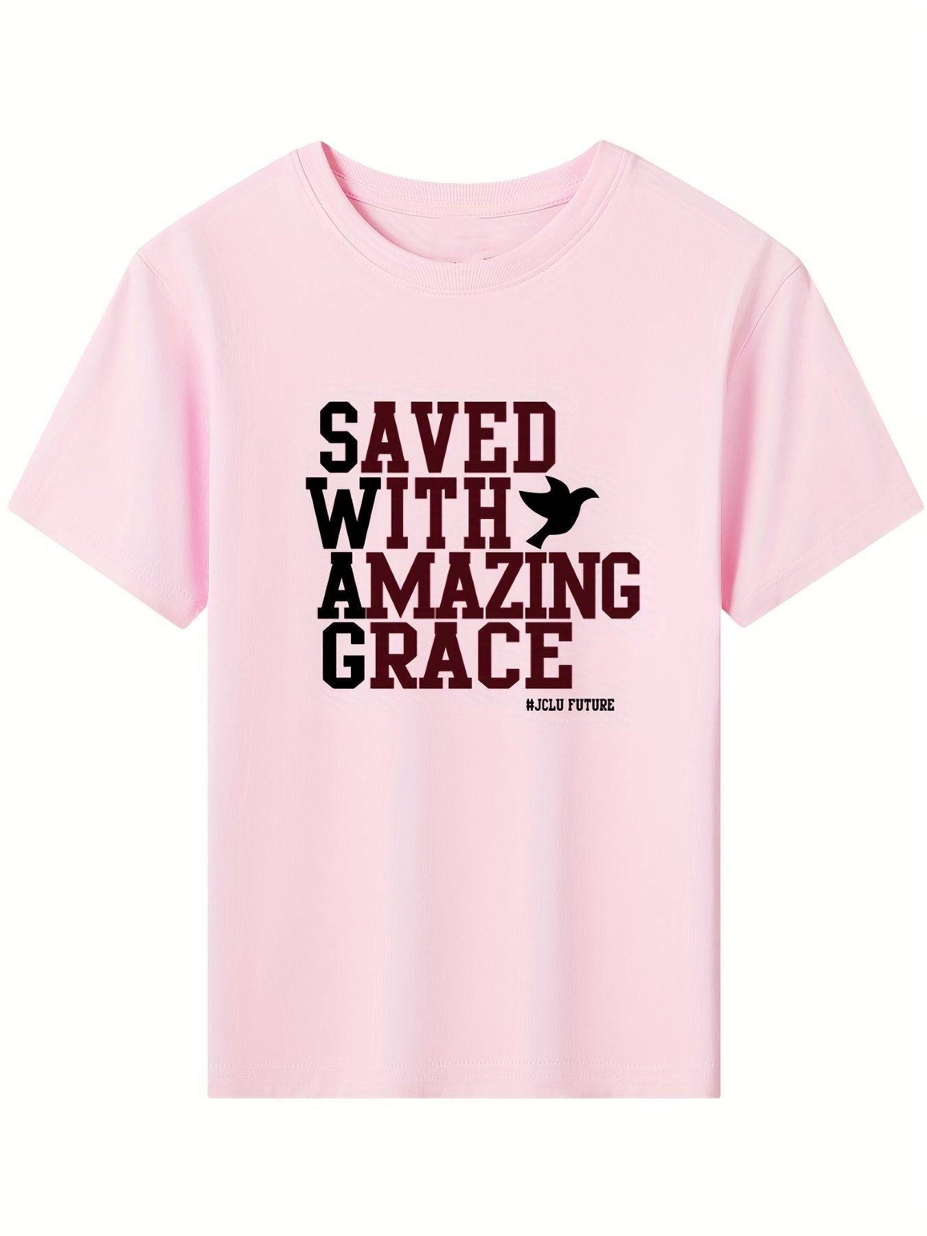 SAVED WITH AMAZING GRACE  Youth Christian T-shirt claimedbygoddesigns