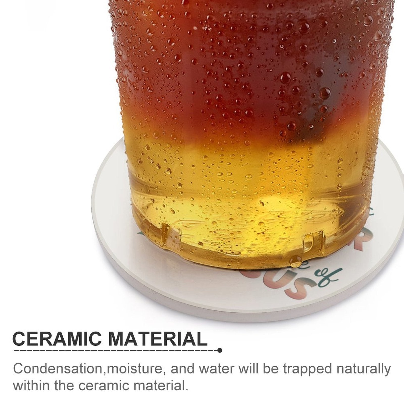 There Is Power In His Name Christian Round Ceramic Coaster - ClaimedbyGodDesigns