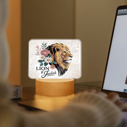 Lion Of Judah Acrylic Plaque with Stand - Rectangle - ClaimedbyGodDesigns
