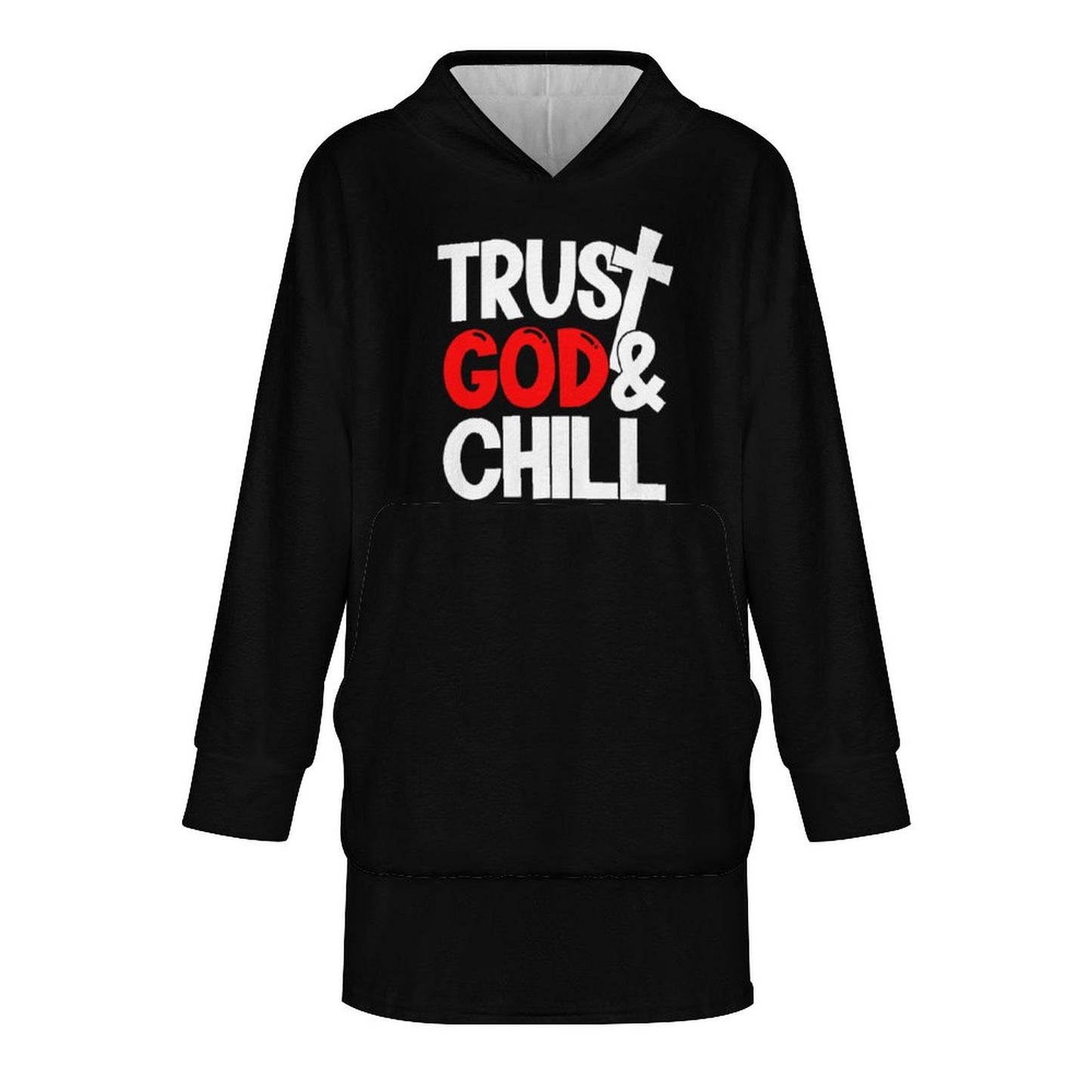 Trust God And Chill Christian Wearable Oversized Sweater Blanket SALE-Personal Design