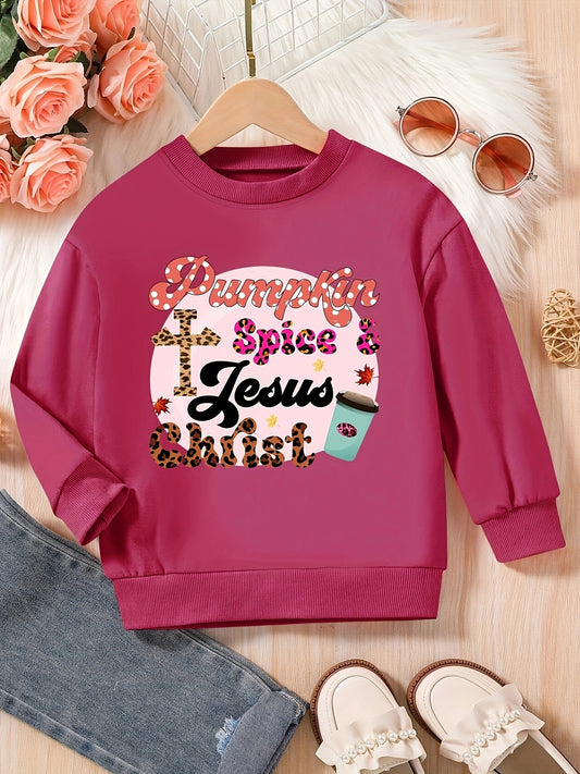 Pumpkin Spice & Jesus Christ (thanksgiving themed) Youth Christian Pullover Sweatshirt claimedbygoddesigns