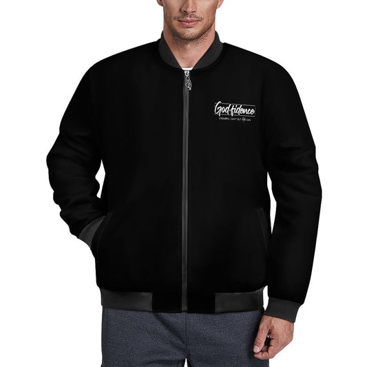 Godfidence: Knowing I Can't But He Can Men's Christian Zipper Bomber Jacket