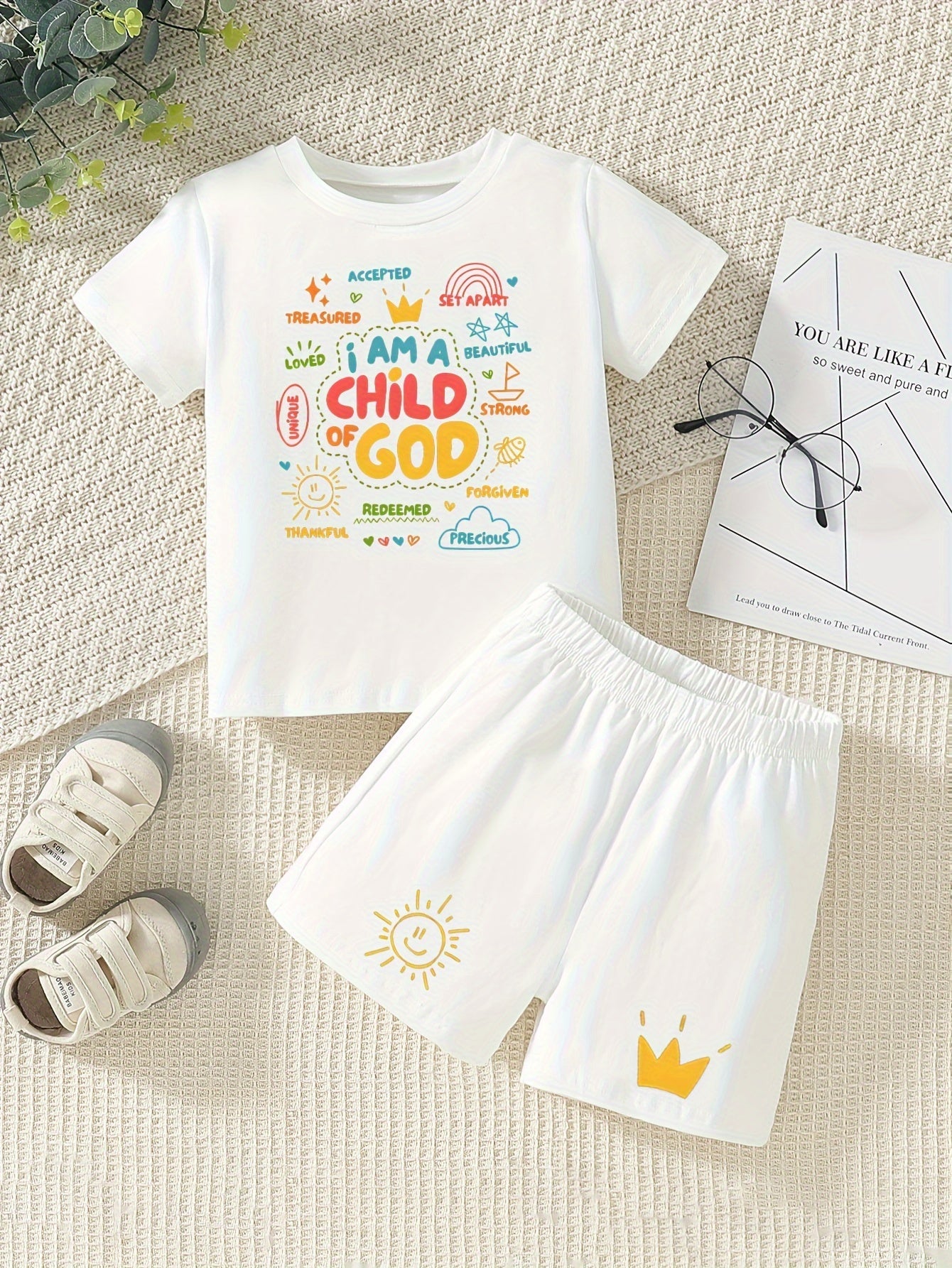 I Am A Child Of God (crown) Toddler Christian Casual Outfit claimedbygoddesigns