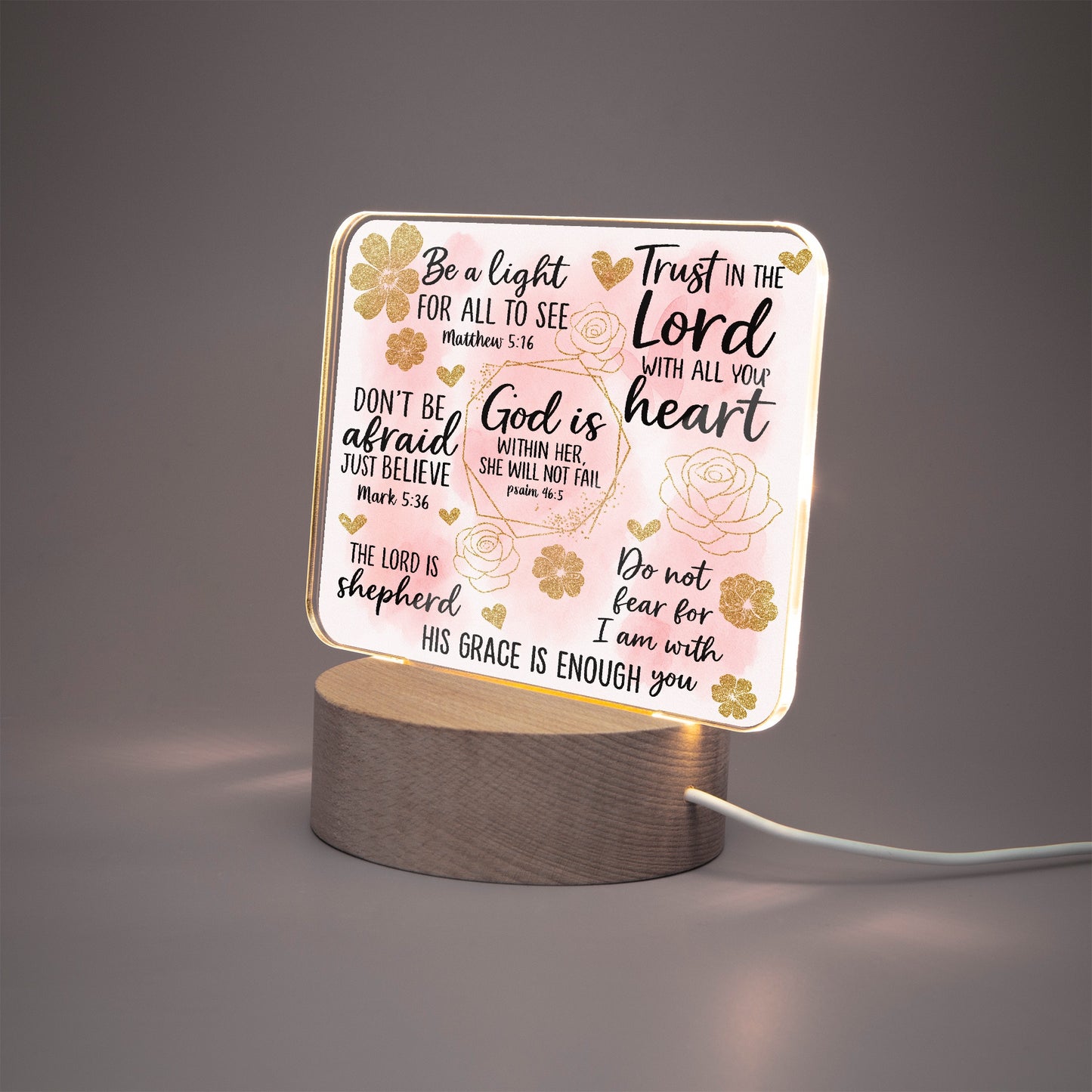 He Is Within Her Christian Acrylic Plaque with Stand - Rectangle - ClaimedbyGodDesigns