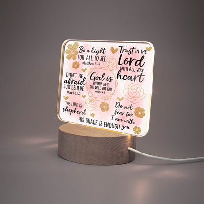 He Is Within Her Christian Acrylic Plaque with Stand - Rectangle - ClaimedbyGodDesigns