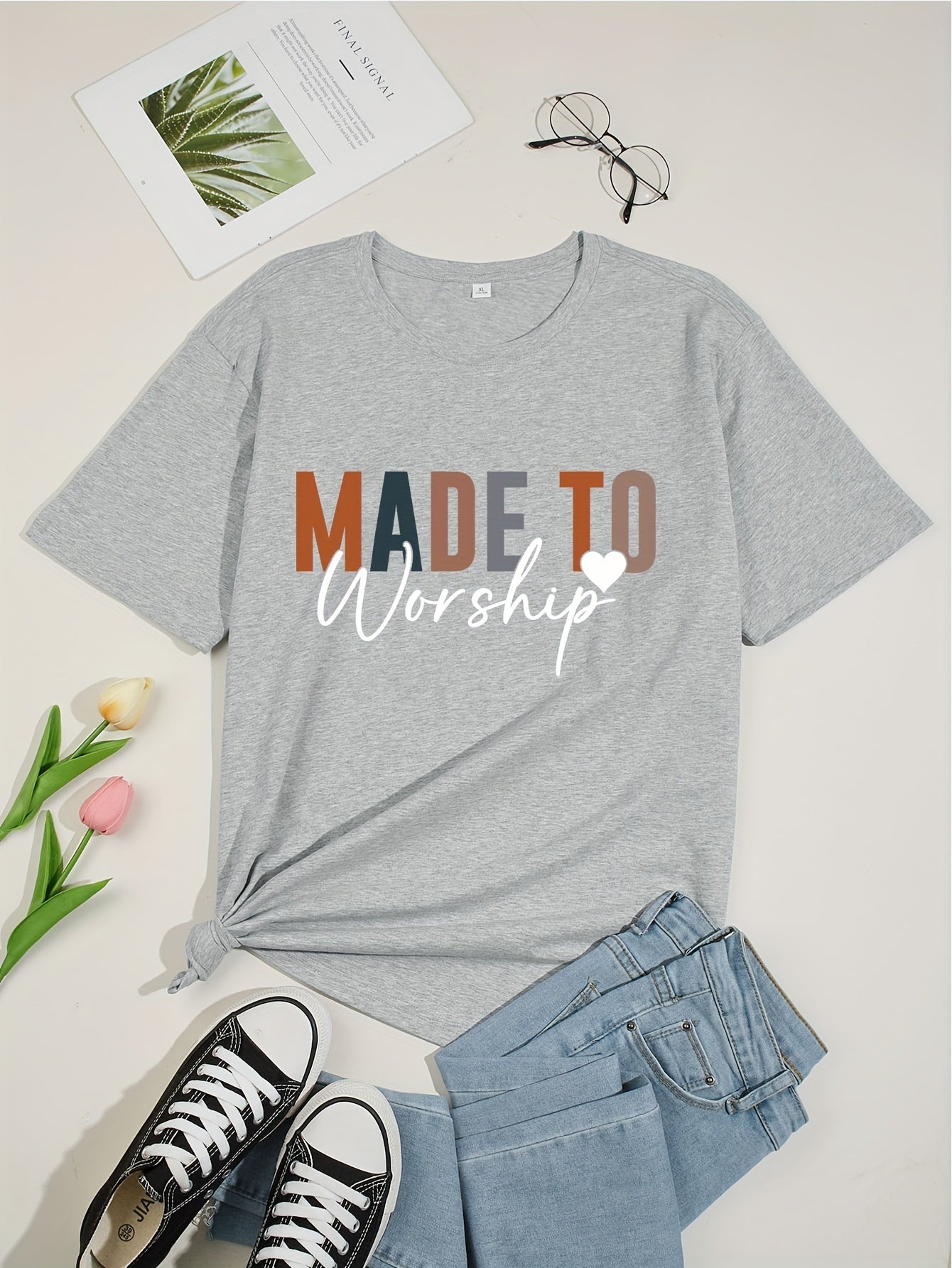 Made To  Worship Plus Size Women's Christian T-shirt claimedbygoddesigns