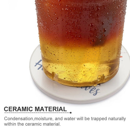 His Word Lives Round Ceramic Coaster - ClaimedbyGodDesigns