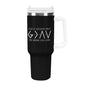 He Is Greater Christian 40oz Large Capacity Car Tumbler (double - sided print) - ClaimedbyGodDesigns
