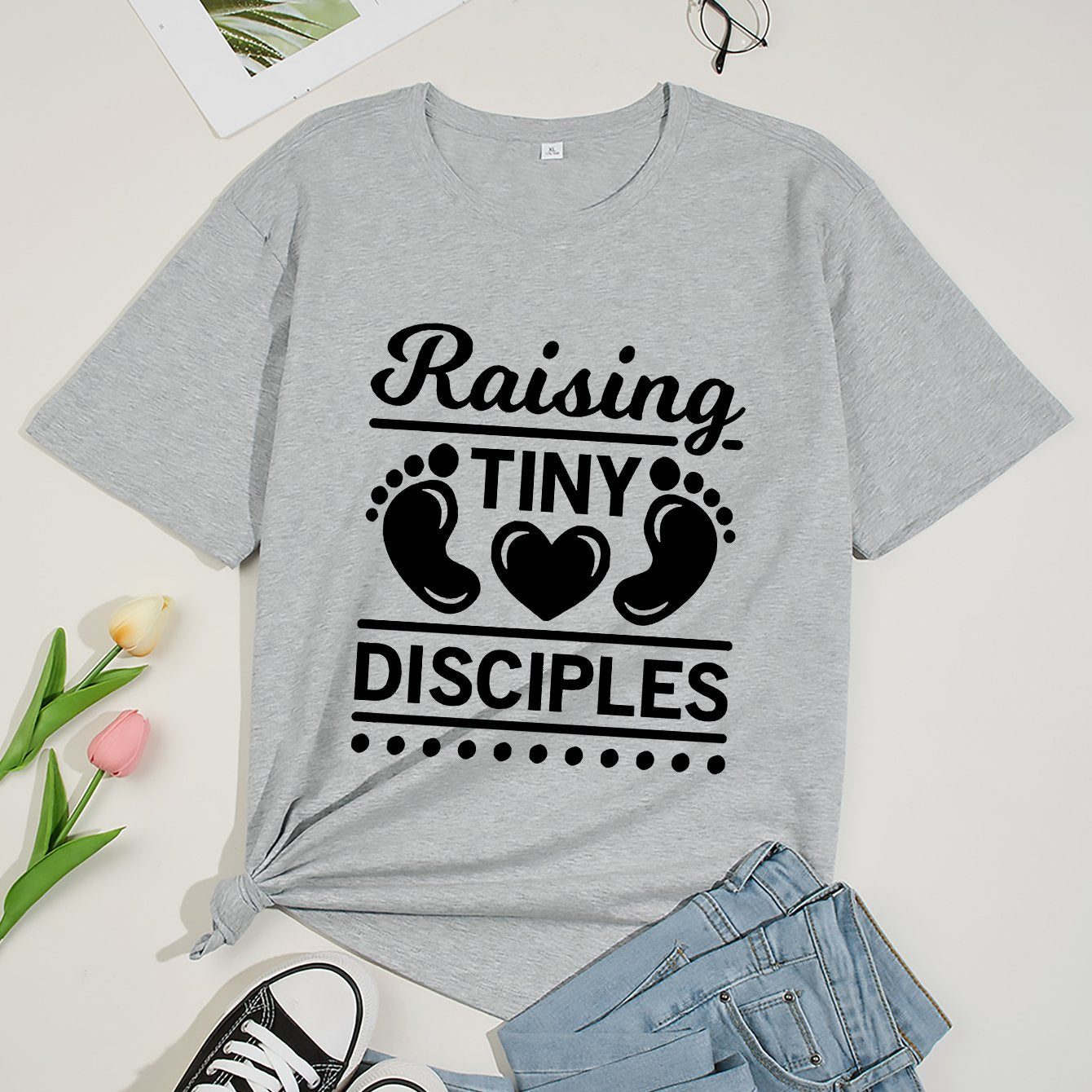 Raising Tiny Disciples Plus Size Women's Christian Casual Outfit claimedbygoddesigns