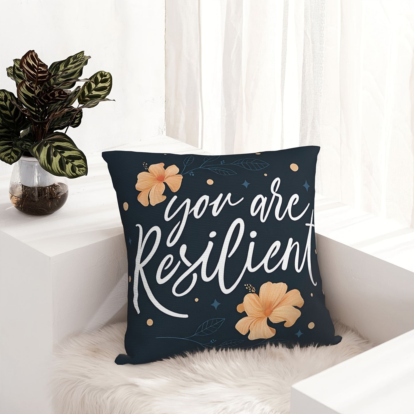 You Are Resilient Christian Throw Pillow 18x18inch claimedbygoddesigns