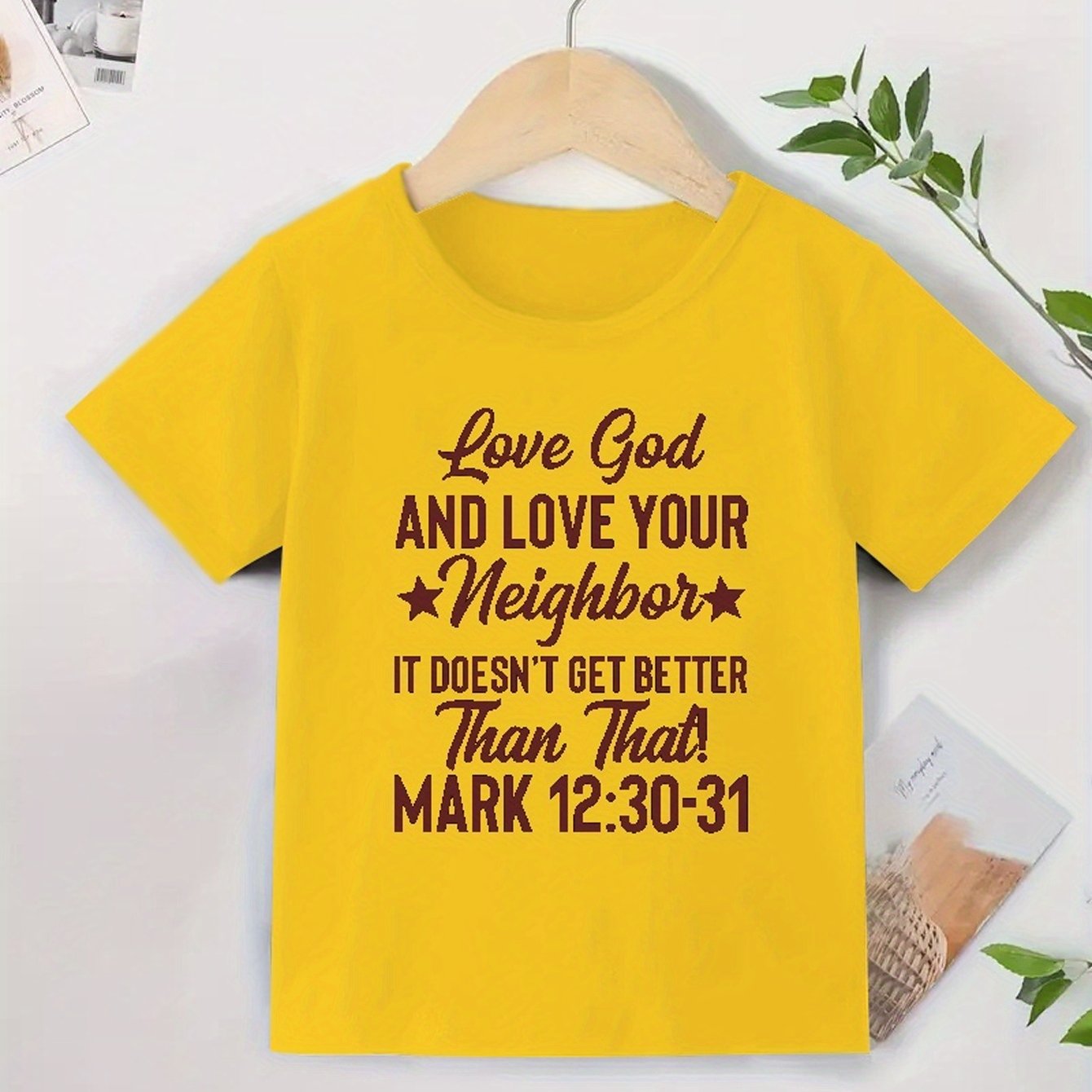 Mark 12:30-31 LOVE GOD AND LOVE YOUR NEIGHBOR Youth Christian T-shirt claimedbygoddesigns