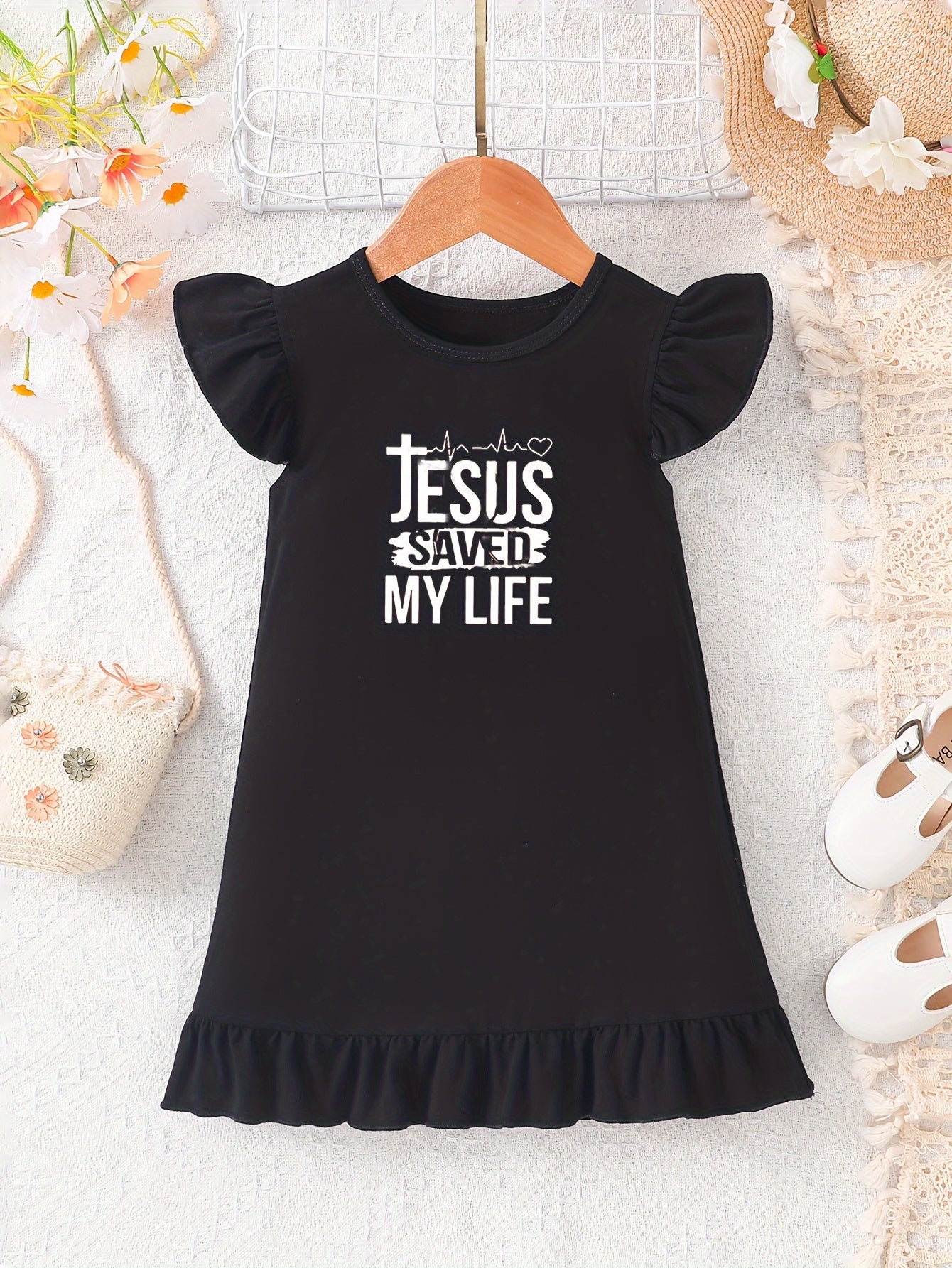 Jesus Saved My Life Christian Toddler Dress claimedbygoddesigns