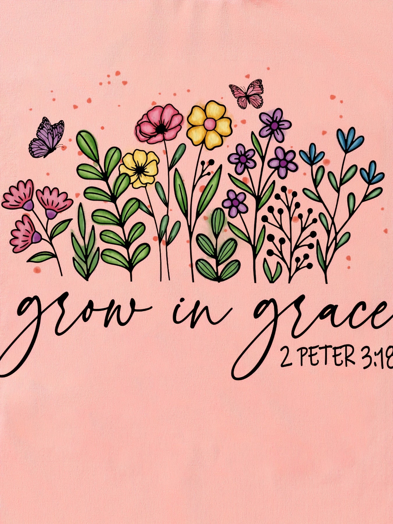 2 Peter 3:18 Grow In Grace Youth Christian T-Shirt claimedbygoddesigns