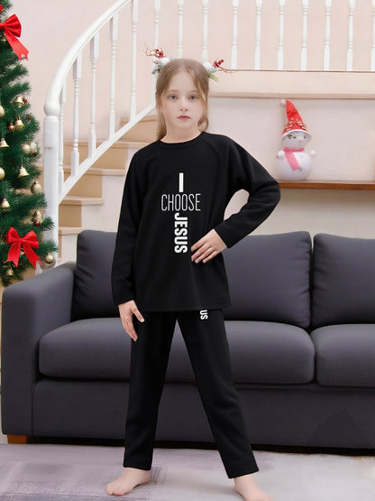 I Choose Jesus Youth Christian Plaid Pajamas