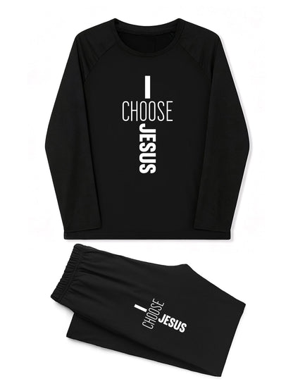 I Choose Jesus Youth Christian Plaid Pajamas