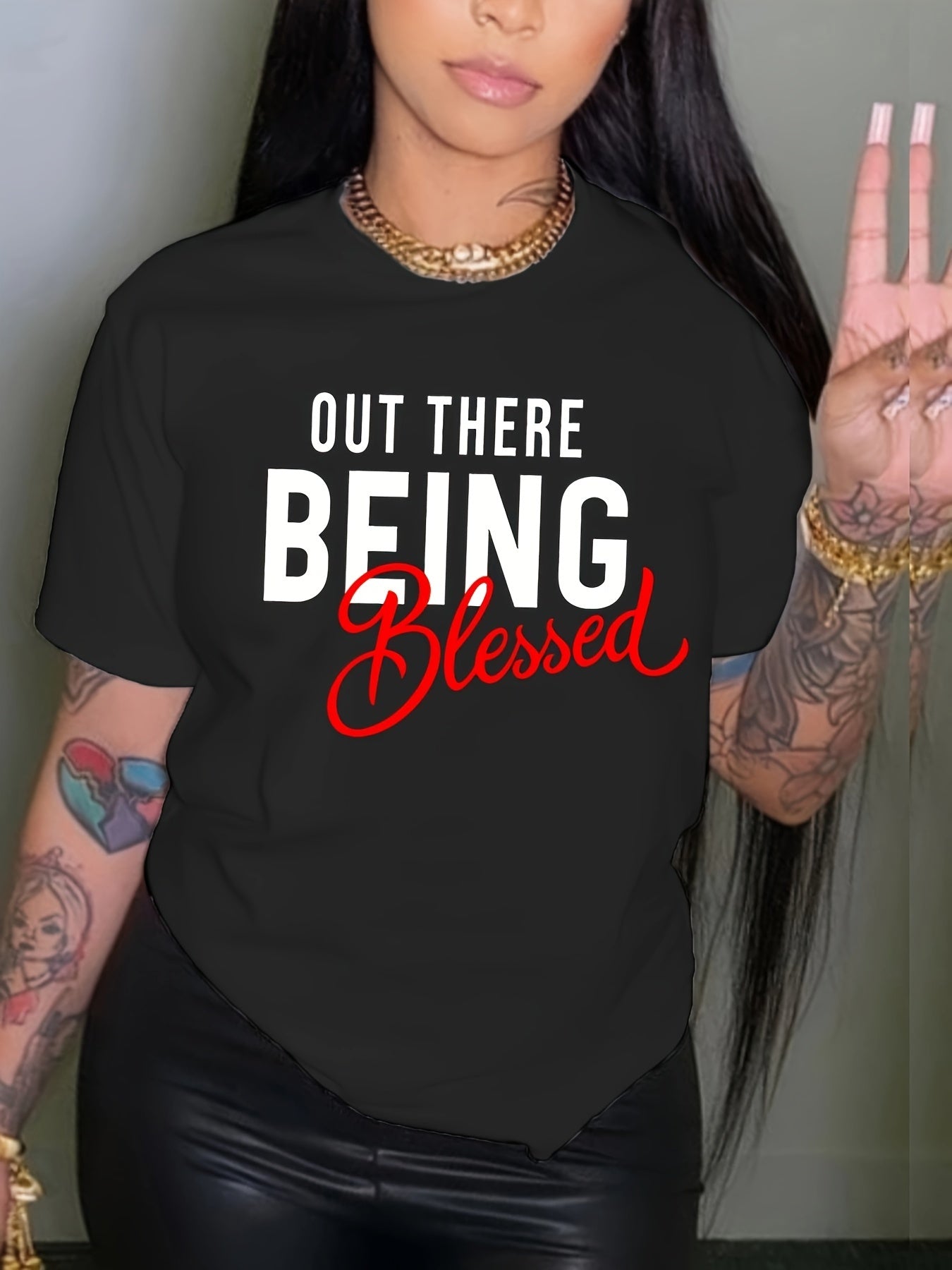 Out There Being Blessed Women's Christian T-Shirt claimedbygoddesigns