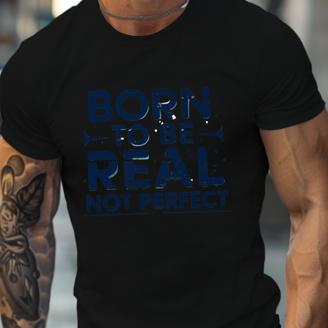 Born To Be Real Not Perfect Men's Christian T-shirt claimedbygoddesigns