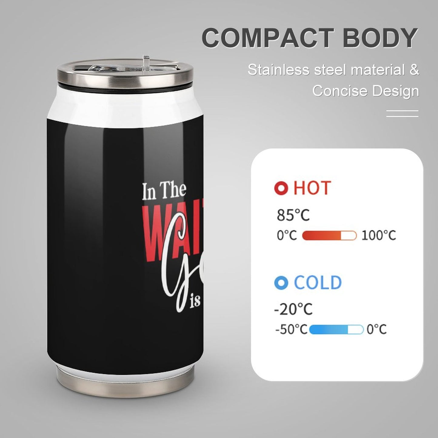 In The Waiting God Is Working Christian Stainless Steel Tumbler with Straw SALE-Personal Design
