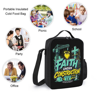 Faith Under Construction Christian 3 PCS Bag Set (Backpack, Lunch Bag and Pencil Case) - ClaimedbyGodDesigns