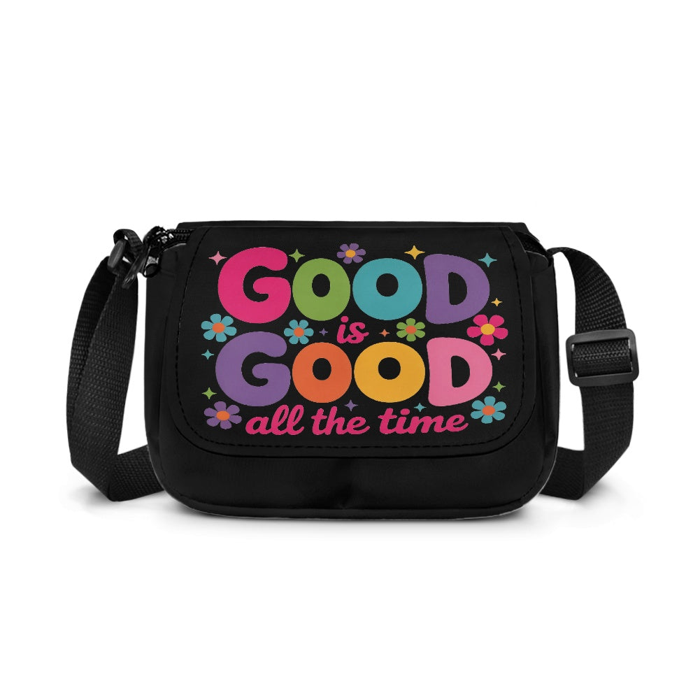 God Is Good All The Time Christian Kids Flap Crossbody Bag