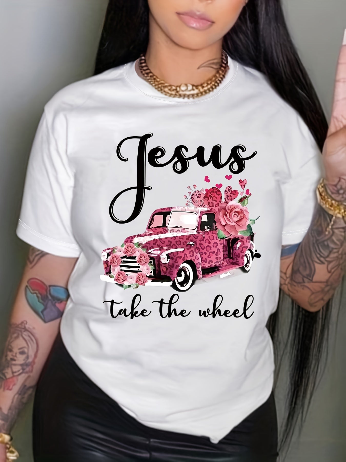 Jesus Take The Wheel Funny Women's Christian T-shirt claimedbygoddesigns