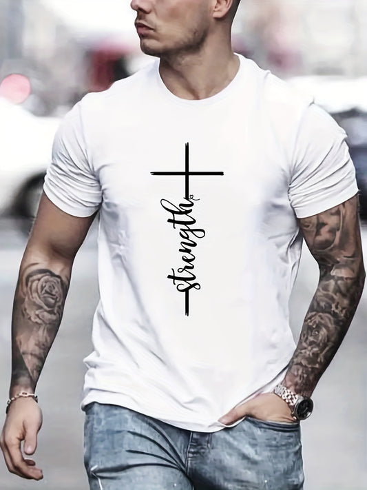 Strength Men's Christian T-Shirt claimedbygoddesigns