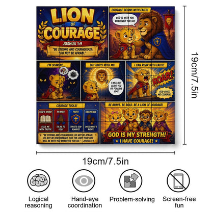 Lion of Courage – Building Block Puzzle Ornament - ClaimedbyGodDesigns