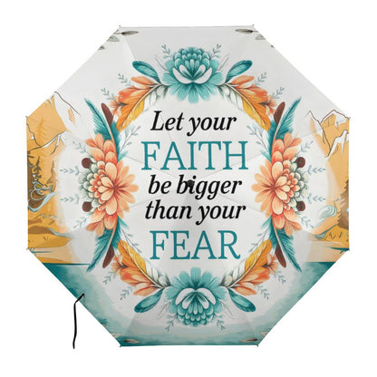 Let Your Faith Be Bigger Than Your Fear Christian 2-Fold Automatic Golf Umbrella