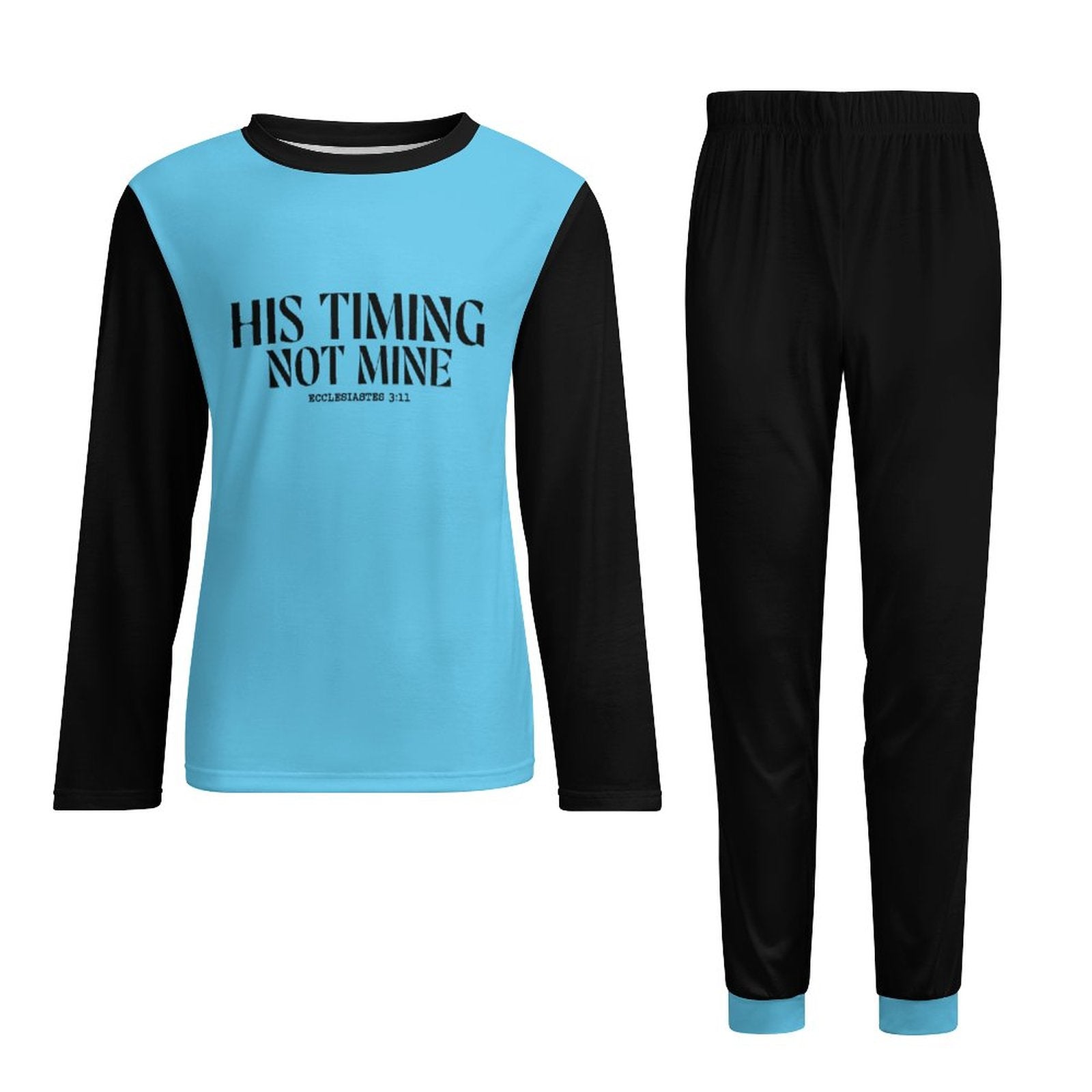 His Timing Not Mine Men's Christian Pajamas - ClaimedbyGodDesigns