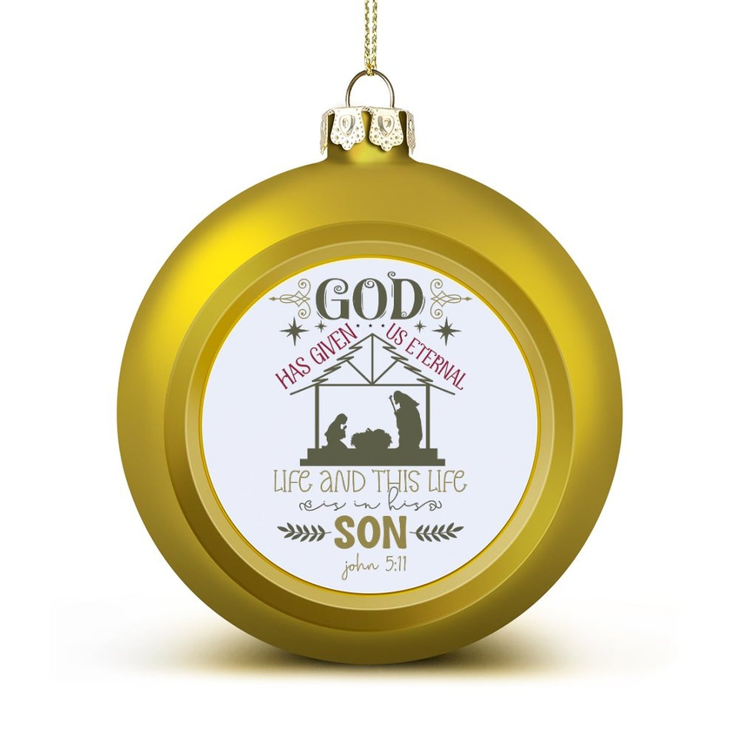 God Has Given Us Eternal Life Christian Christmas Tree Hanging Ball