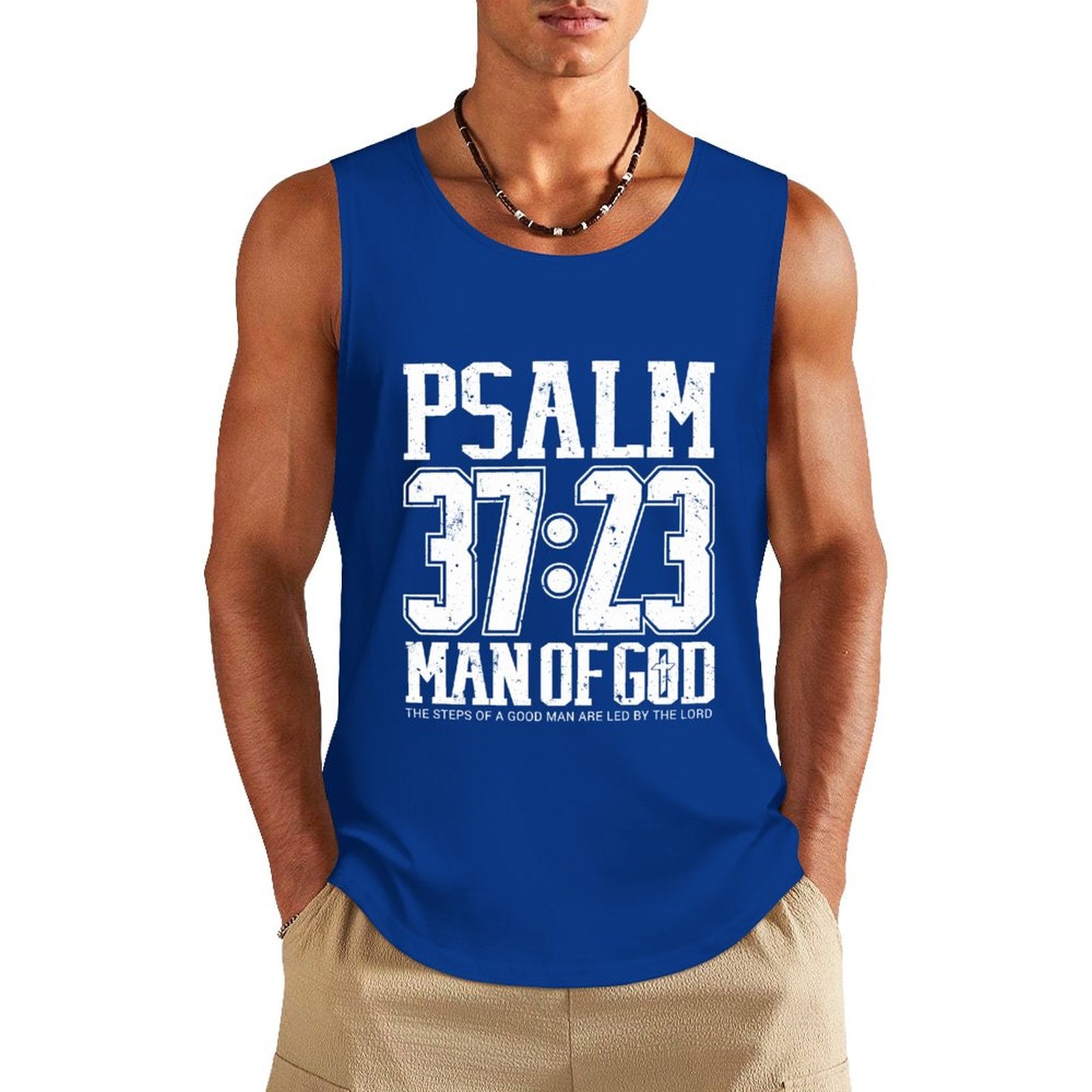 Psalm 37.23 Man Of God Men's Christian Tank Top SALE-Personal Design