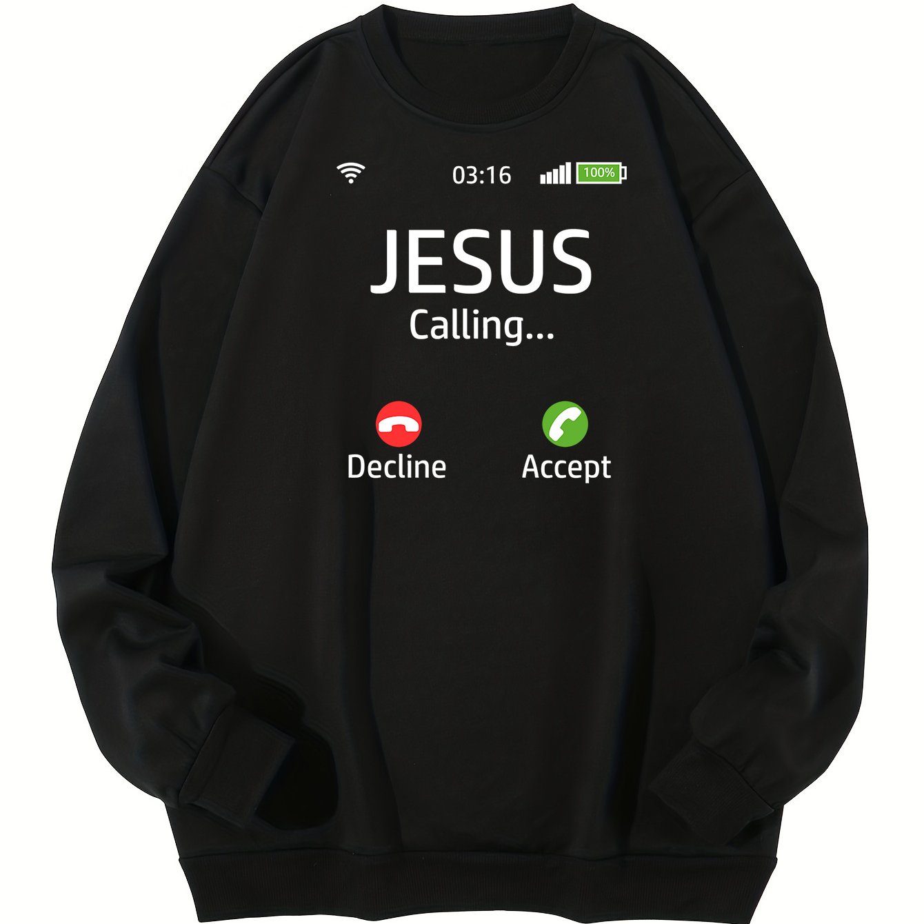 JESUS IS CALLING Plus Size Men's Christian Pullover Hooded Sweatshirt claimedbygoddesigns