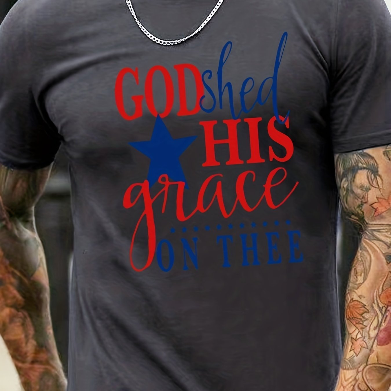 God Shed His Grace On Thee Men's Christian T-Shirt claimedbygoddesigns