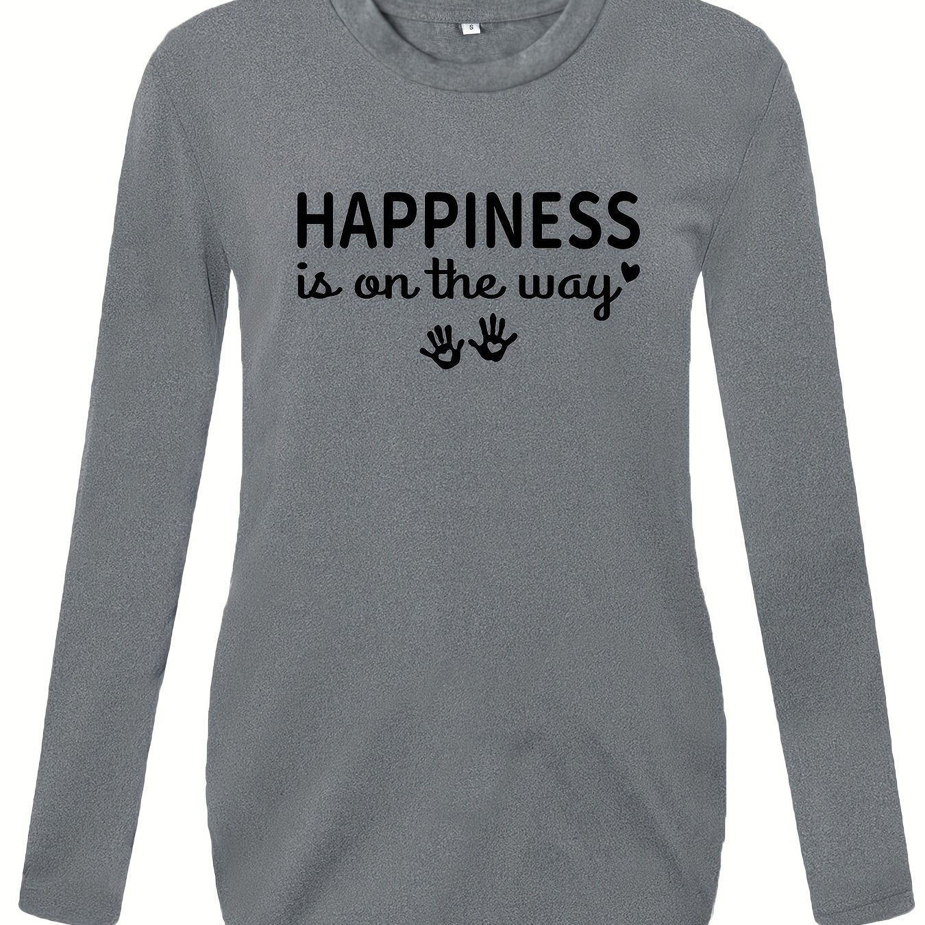 Happiness Is On The Way Women's Christian Maternity Pullover Sweatshirt claimedbygoddesigns