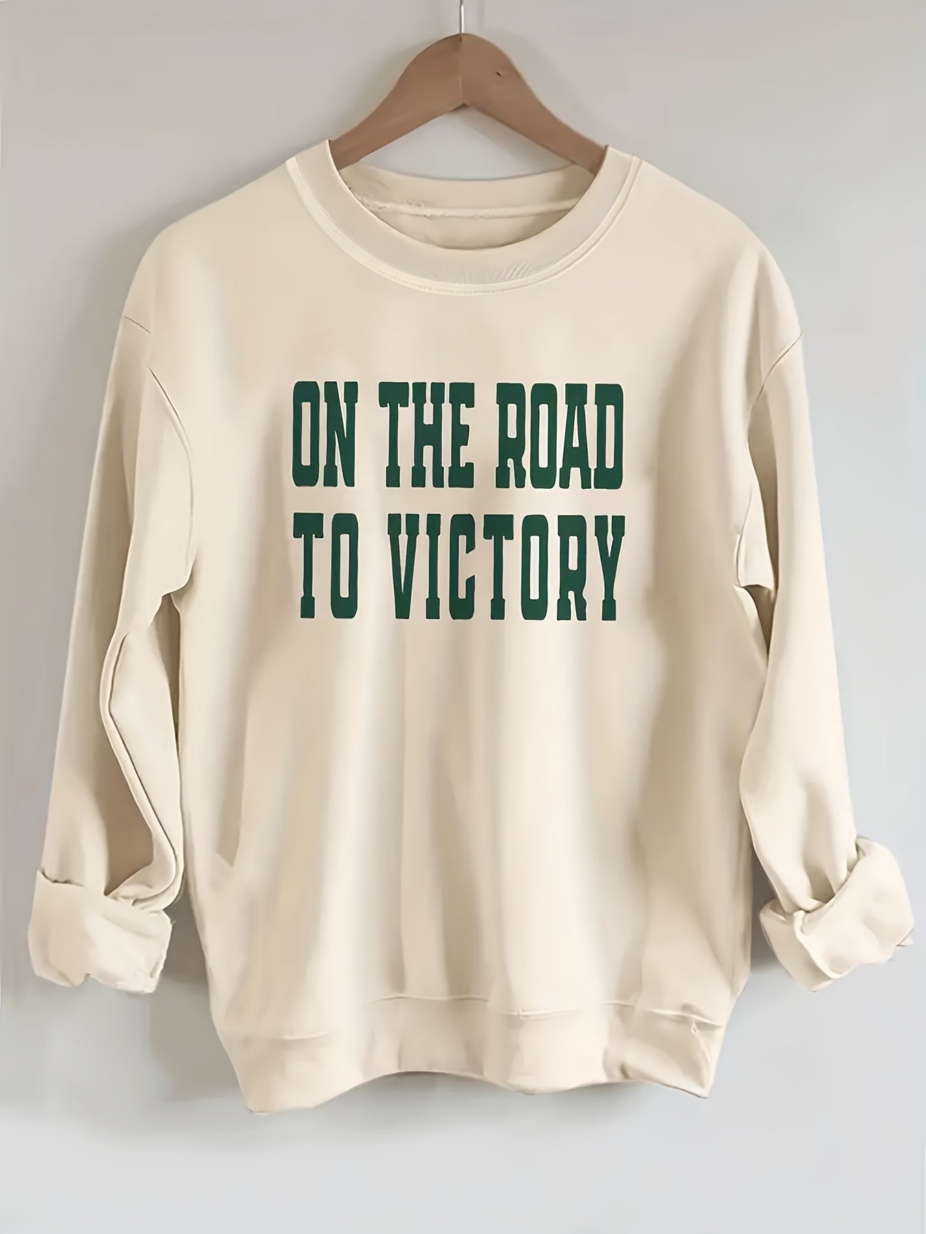 On The Road To Victory Plus Size Women's Christian Pullover Sweatshirt claimedbygoddesigns